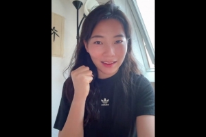 沈梦露为家乡淮安队加油：秉持比赛第1友谊第14的精神，越战越勇